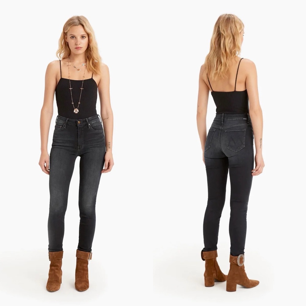 Mother Denim High Waisted Looker Skinny Jeans in Coffee, Tea, or Me?